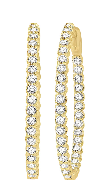 Parkplace Jewelers Inside-Out Diamond Oval Hoop Earrings 624B0PPFGERYG-2.00