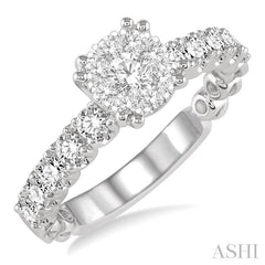 ASHI Round Shape Lovebright Diamond Engagement Ring 13481PPFVWG