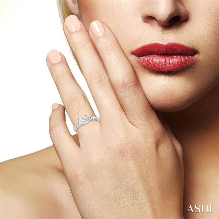 ASHI Round Shape Lovebright Diamond Engagement Ring 13481PPFVWG