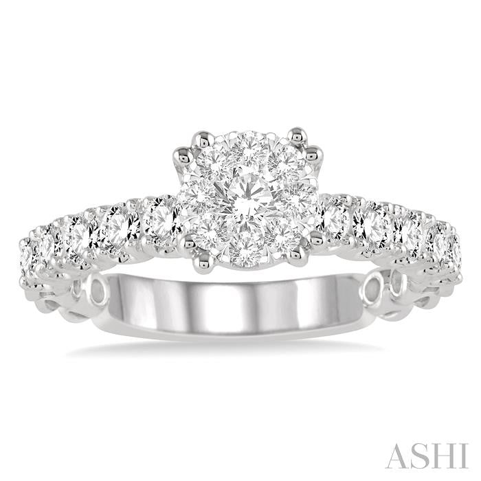 ASHI Round Shape Lovebright Diamond Engagement Ring 13481PPFVWG