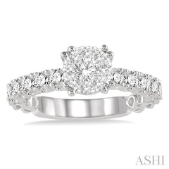 ASHI Round Shape Lovebright Diamond Engagement Ring 13481PPFVWG