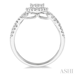 ASHI Pear Shape Halo Lovebright Diamond Engagement Ring 13522PPFGWG