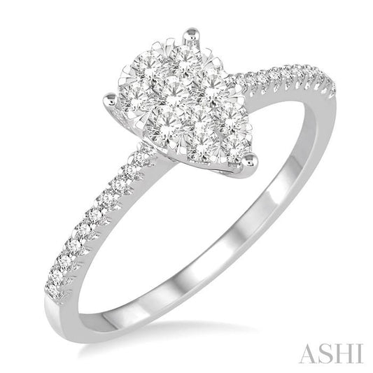 ASHI Pear Shape Lovebright Essential Diamond Engagement Ring 135C3PPFVWG