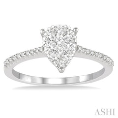 ASHI Pear Shape Lovebright Essential Diamond Engagement Ring 135C3PPFVWG