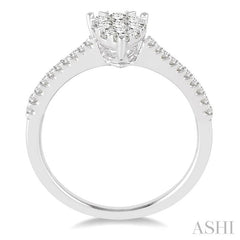 ASHI Pear Shape Lovebright Essential Diamond Engagement Ring 135C3PPFVWG