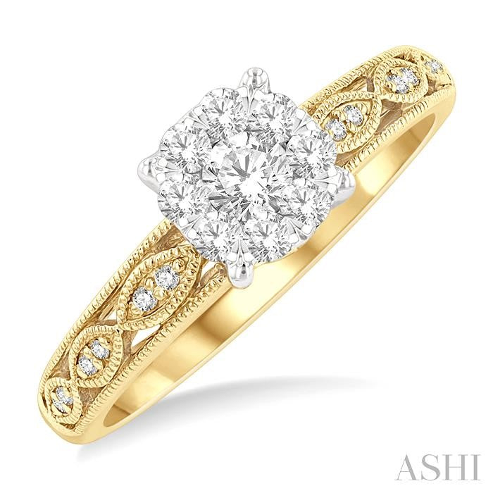 ASHI Round Shape Lovebright Diamond Engagement Ring 137G4PPFGYW