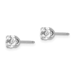 138E Inverness 14k White Gold 4.25mm CZ Post Earrings