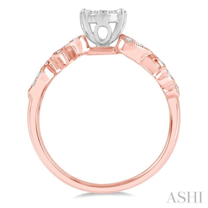 ASHI Round Shape Lovebright Diamond Engagement Ring 138G3PPFGPW