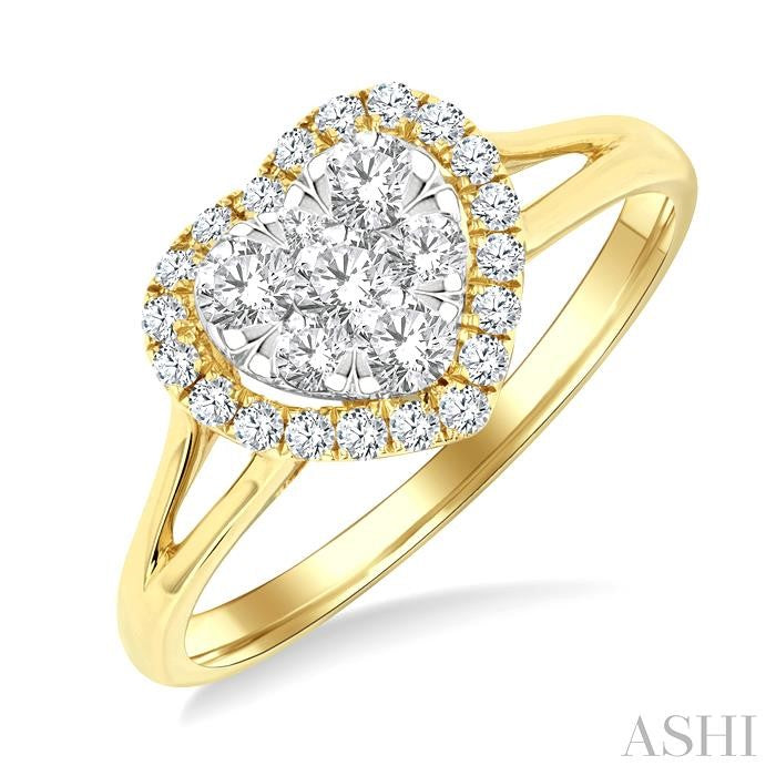 ASHI Heart Shape Halo Lovebright Diamond Engagement Ring 139G3PPFGYW