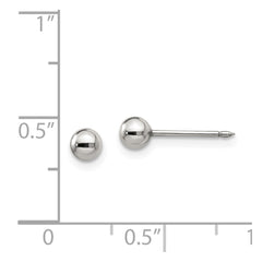 13E Inverness Stainless Steel Polished 4mm Ball Post Earrings