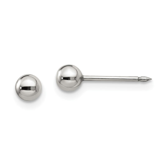 13E Inverness Stainless Steel Polished 4mm Ball Post Earrings