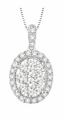 Parkplace Jewelers Oval Shape Halo Lovebright Essential Diamond Pendant 96071PPFVPDWG