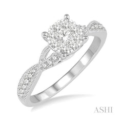 ASHI Round Shape Lovebright Diamond Engagement Ring 159C3PPFGWG-LE