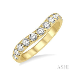 ASHI Curved Diamond Wedding Band 30342PPFGYG