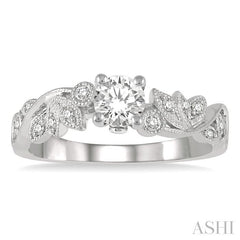 ASHI Round Shape Diamond Engagement Ring 14033PPFGWG-LE