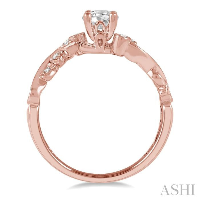 ASHI Round Shape Semi-Mount Diamond Engagement Ring 14039PPFHPG-SM