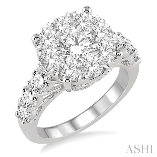 ASHI Round Shape Lovebright Essential Diamond Engagement Ring 140D0PPEVWG-2.00