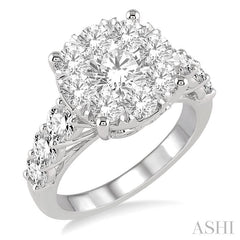 ASHI Round Shape Lovebright Essential Diamond Engagement Ring 140D0PPEVWG-2.00
