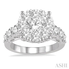 ASHI Round Shape Lovebright Essential Diamond Engagement Ring 140D0PPEVWG-2.00