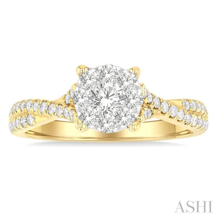 ASHI Round Shape Lovebright Diamond Engagement Ring 140G2PPFGYW
