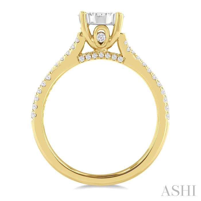 ASHI Round Shape Lovebright Diamond Engagement Ring 140G2PPFGYW