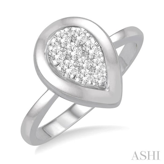 ASHI Pear Shape Lovebright Essential Diamond Ring 141D5PPFVWG