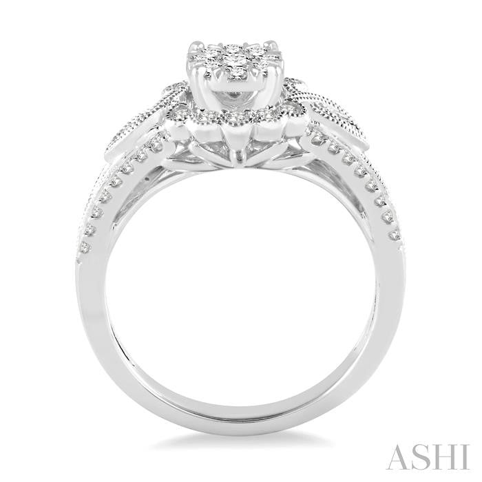 ASHI Round Shape Lovebright Diamond Engagement Ring 142A2PPFGWG