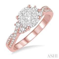 ASHI Round Shape Lovebright Diamond Engagement Ring 142E2PPFHPW