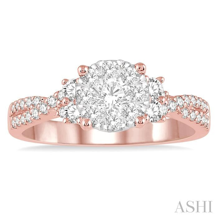 ASHI Round Shape Lovebright Diamond Engagement Ring 142E2PPFHPW