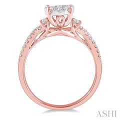 ASHI Round Shape Lovebright Diamond Engagement Ring 142E2PPFHPW