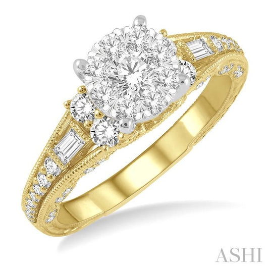 ASHI Round Shape Lovebright Diamond Engagement Ring 143F2PPFVYW