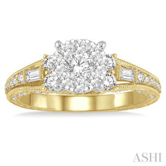 ASHI Round Shape Lovebright Diamond Engagement Ring 143F2PPFVYW