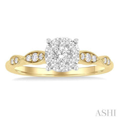ASHI Round Shape Lovebright Diamond Engagement Ring 143G4PPFGYW