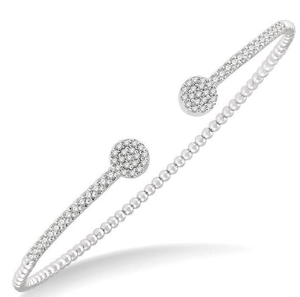 Parkplace Jewelers Round Shape Stackable Diamond Open Cuff Bangle 799C3PPFGWG-RD