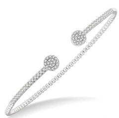 Parkplace Jewelers Round Shape Stackable Diamond Open Cuff Bangle 799C3PPFGWG-RD