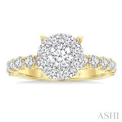 ASHI Round Shape Lovebright Diamond Engagement Ring 146G0PPFGYW-1.50