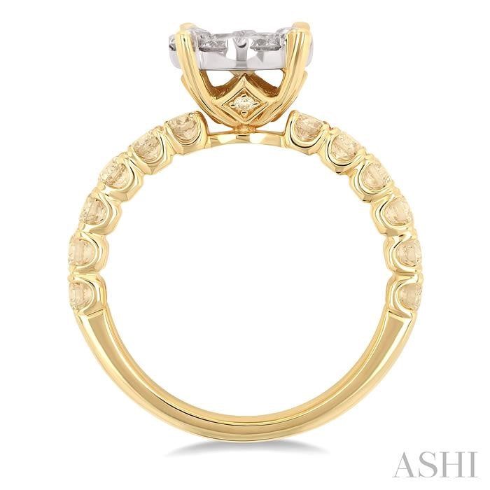 ASHI Round Shape Lovebright Diamond Engagement Ring 146G0PPFGYW-1.50