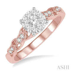 ASHI Round Shape Lovebright Diamond Engagement Ring 147E4PPFGPW