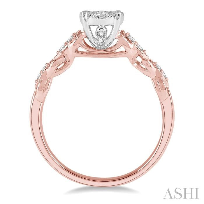 ASHI Round Shape Lovebright Diamond Engagement Ring 147E4PPFGPW