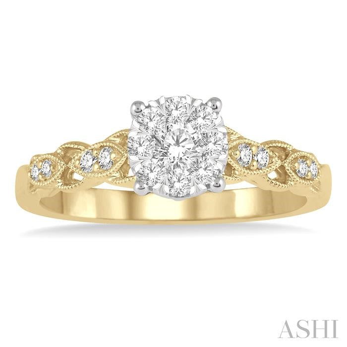 ASHI Round Shape Lovebright Diamond Engagement Ring 147E4PPFHYW