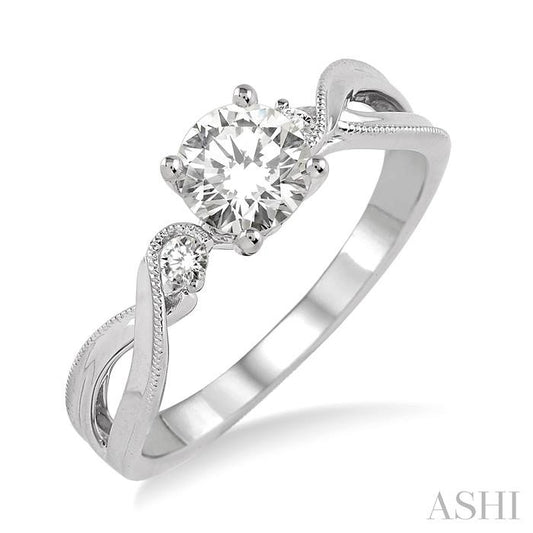 ASHI Round Shape Diamond Engagement Ring 14834PPFGWG-LE