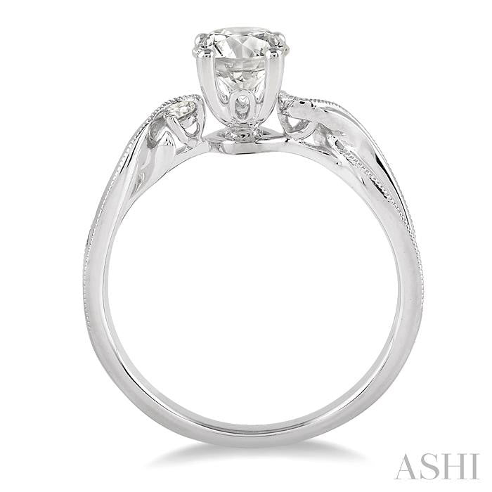 ASHI Round Shape Diamond Engagement Ring 14834PPFGWG-LE