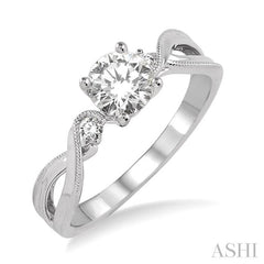 ASHI Round Shape Diamond Engagement Ring 14834PPFHWG-LE