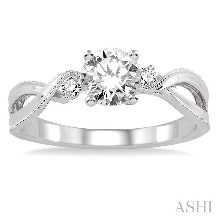 ASHI Round Shape Diamond Engagement Ring 14834PPFHWG-LE