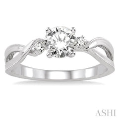 ASHI Round Shape Diamond Engagement Ring 14834PPFHWG-LE
