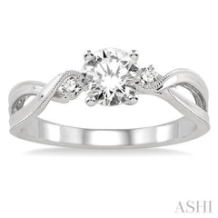ASHI Round Shape Semi-Mount Diamond Engagement Ring 14839PPFGWG-SM
