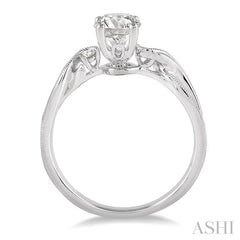 ASHI Round Shape Semi-Mount Diamond Engagement Ring 14839PPFGWG-SM