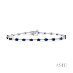 ASHI Oval Shape Gemstone & Diamond Bracelet 7624UPPTSSPWG