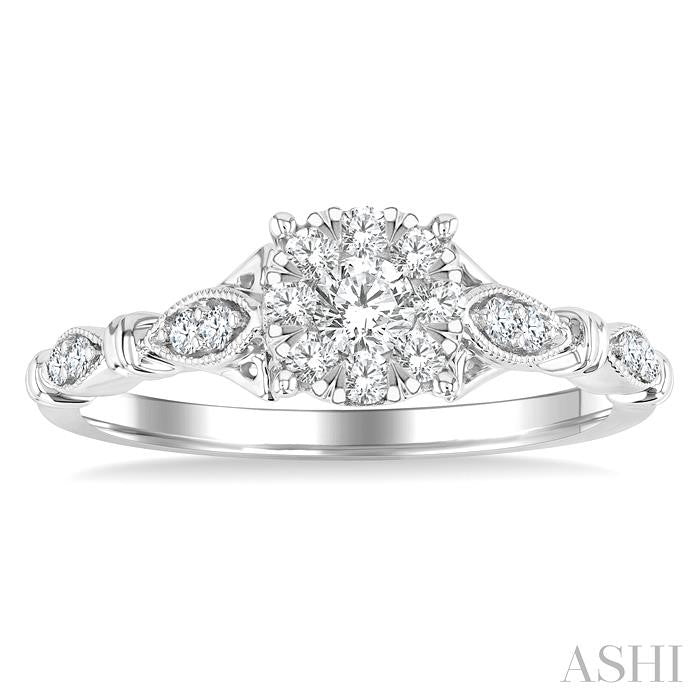 ASHI Round Shape Lovebright Diamond Engagement Ring 149G4PPFGWG