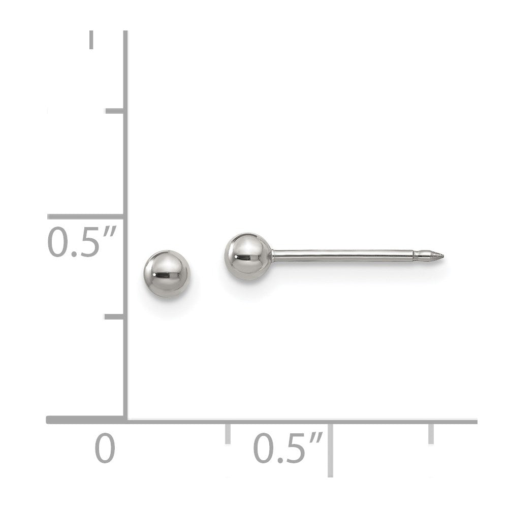 14E Inverness Stainless Steel Polished 3mm Ball Post Earrings